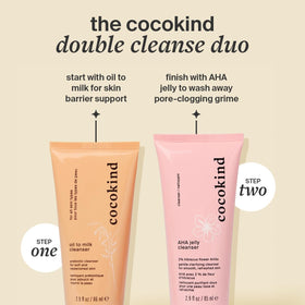 Cocokind displayed on bathroom shelf suggesting everyday routine benefit