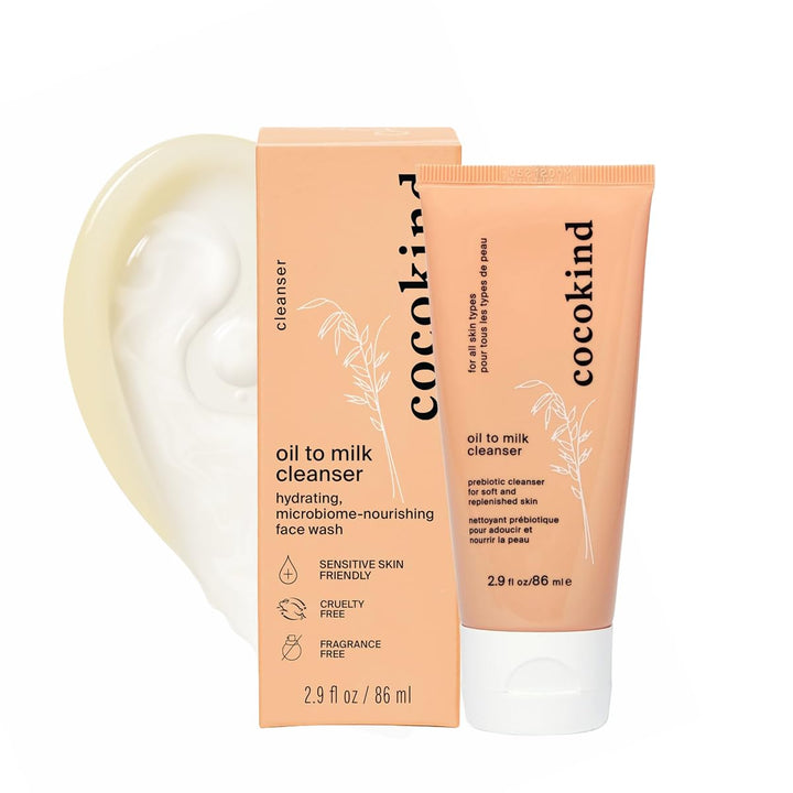 Cocokind front bottle showing packaging and gentle cleanser benefit