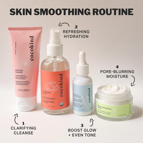 Cocokind bottle on bathroom shelf showing daily routine use and minimalist aesthetic