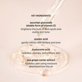 Close-up of sea grape caviar ingredient next to bottle, Cocokind emphasizes hydration benefits