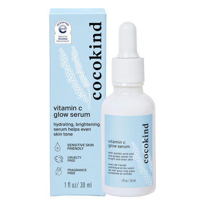 Cocokind bottle front view showing clean label and compact 1 fl oz size, highlights portability