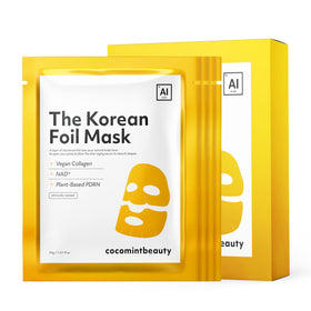cocomintbeauty front packaging showing foil mask benefits and clear labeling
