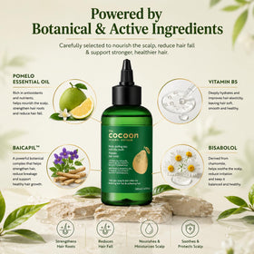 Cocoon Original spray applied to scalp demonstrating easy targeted hydration