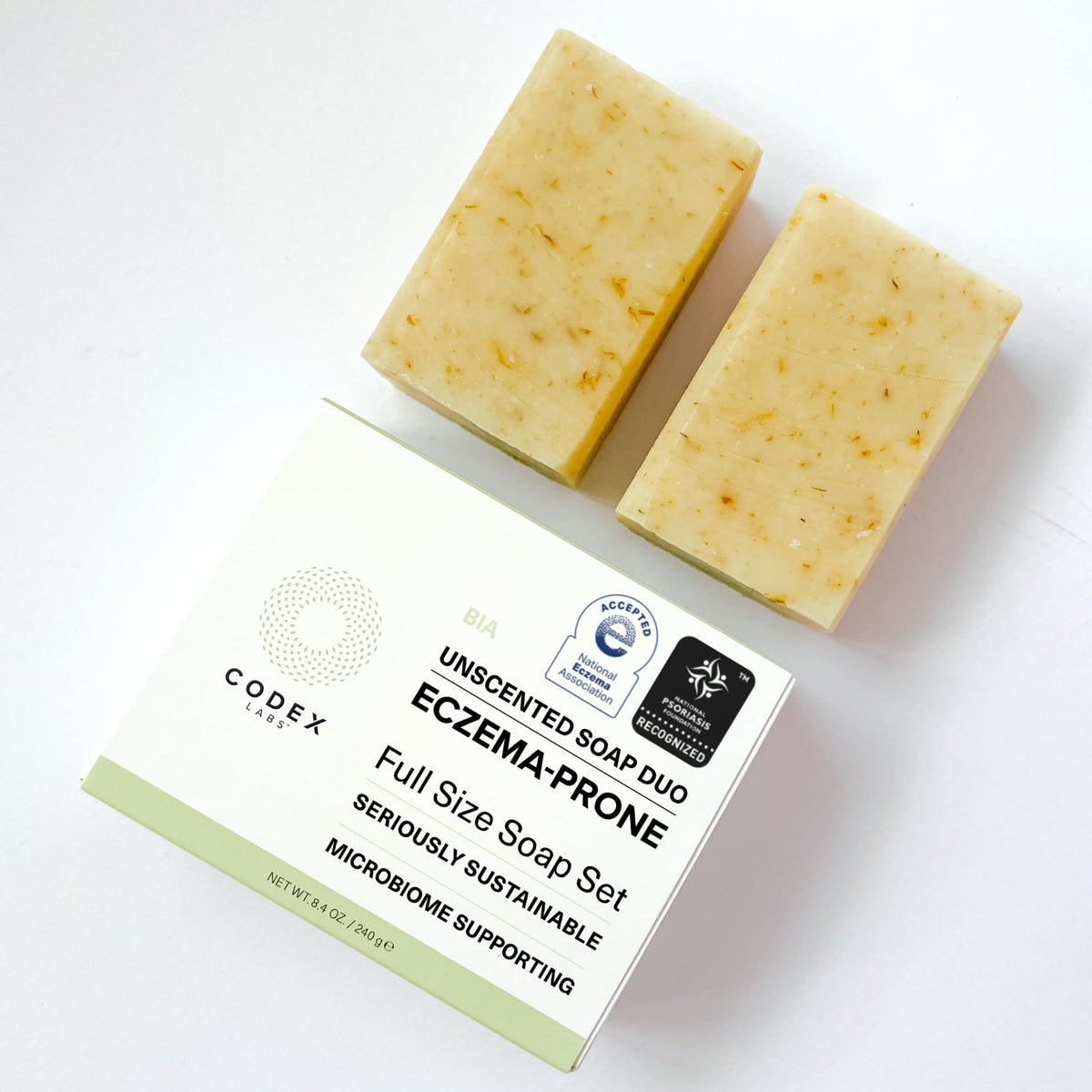 Codex Labs close-up of bar texture highlighting creamy, moisturizing glycerin