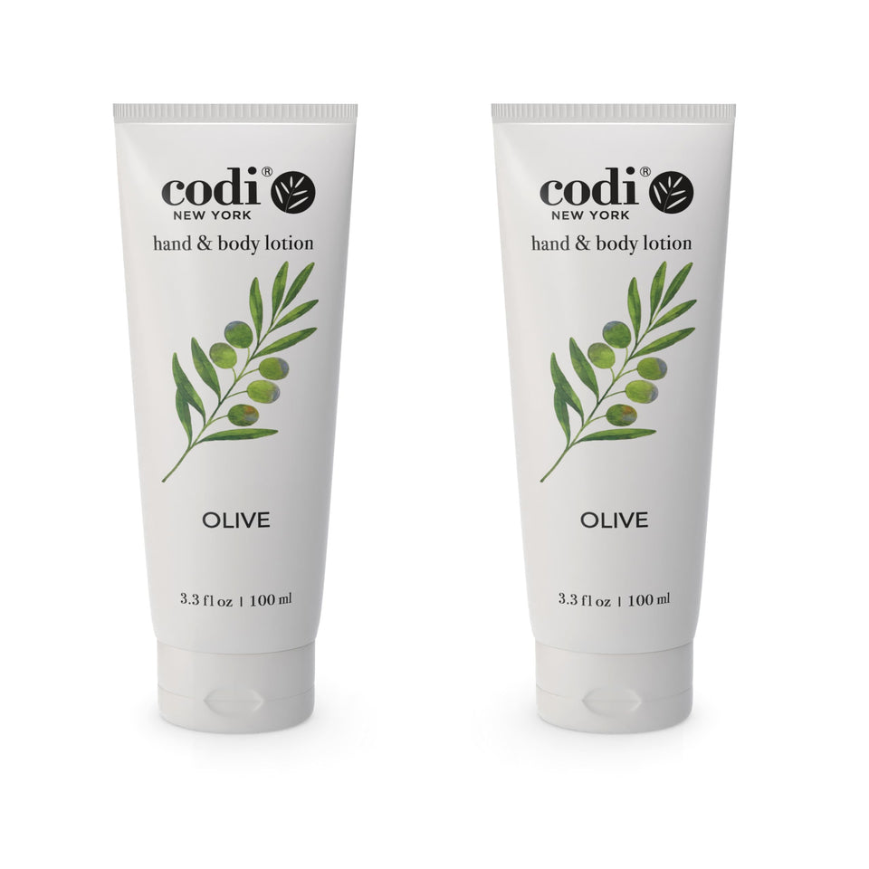 Codi N Codi olive lotion front bottle showing label and travel-size convenience