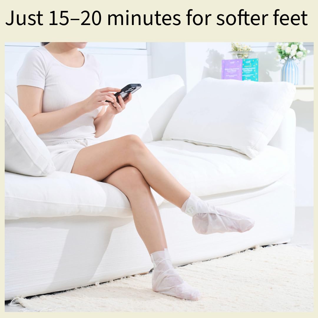 Codi New York foot mask in use at home demonstrating easy application benefit