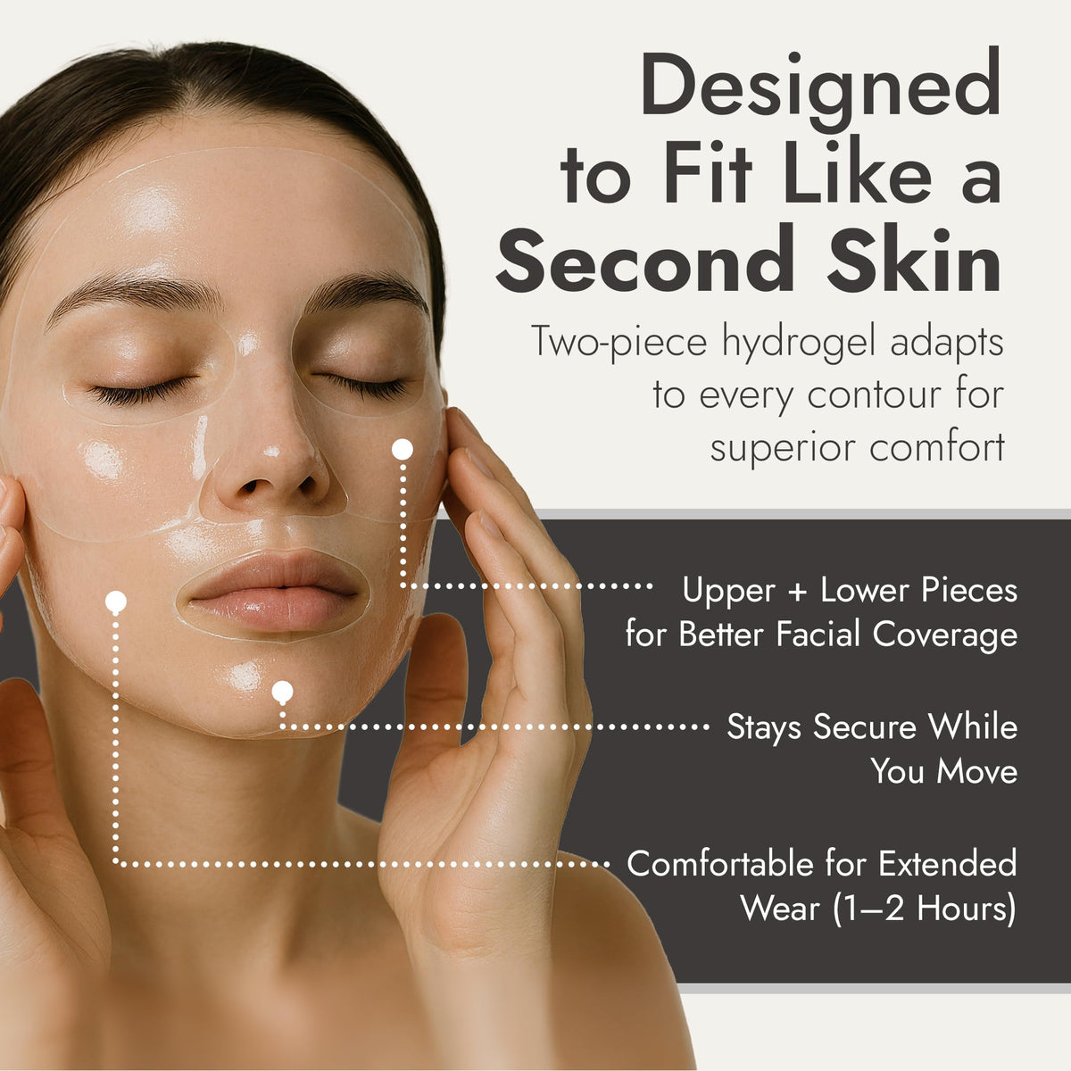 Codi New York mask applied to arm demonstrating soothing effect and adhesion
