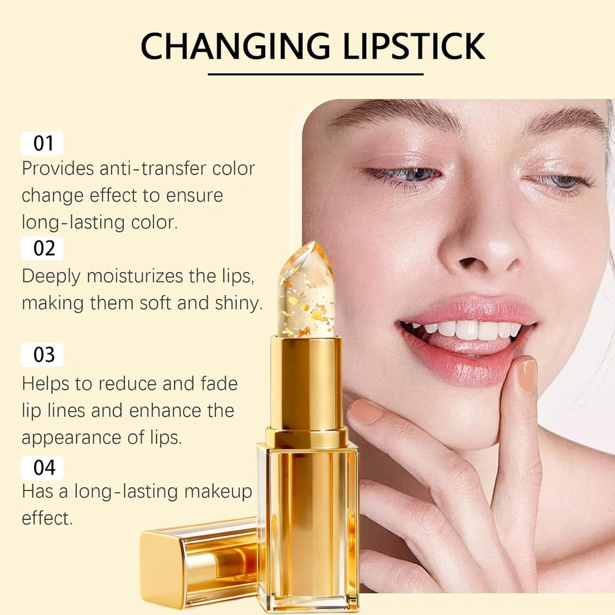 Coellyo applied on lips demonstrating natural, skin-adaptive tint for flattering color