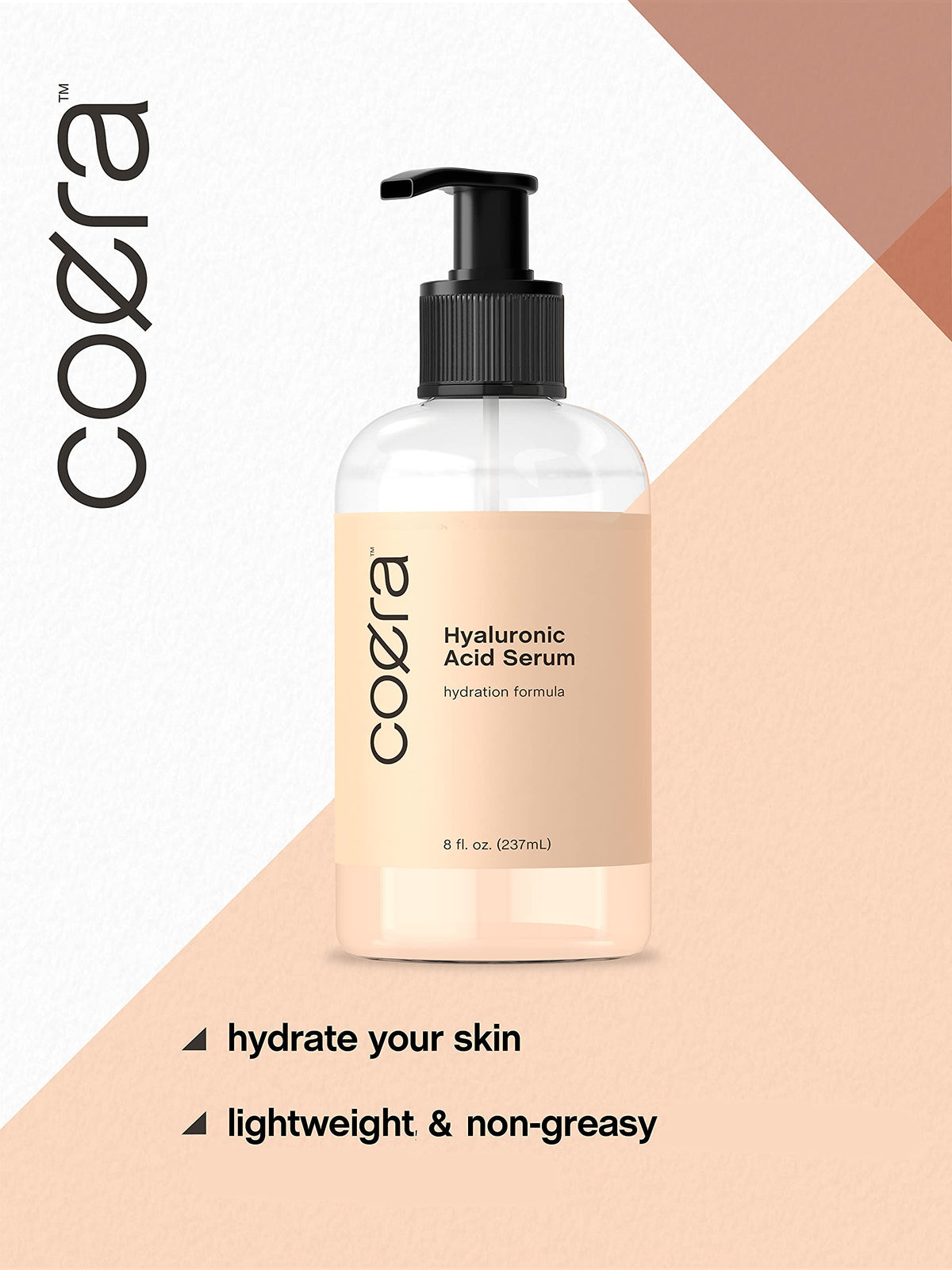 Coera serum texture drop close-up showing lightweight, fast-absorbing gel