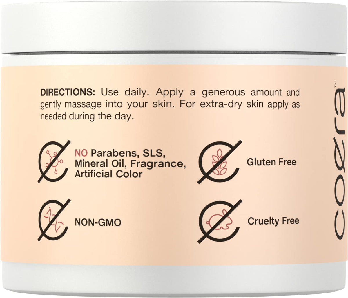 Coera cream texture close-up highlighting smooth hydrating consistency