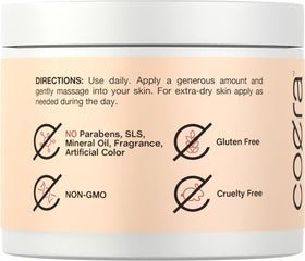 Coera cream texture close-up highlighting smooth hydrating consistency