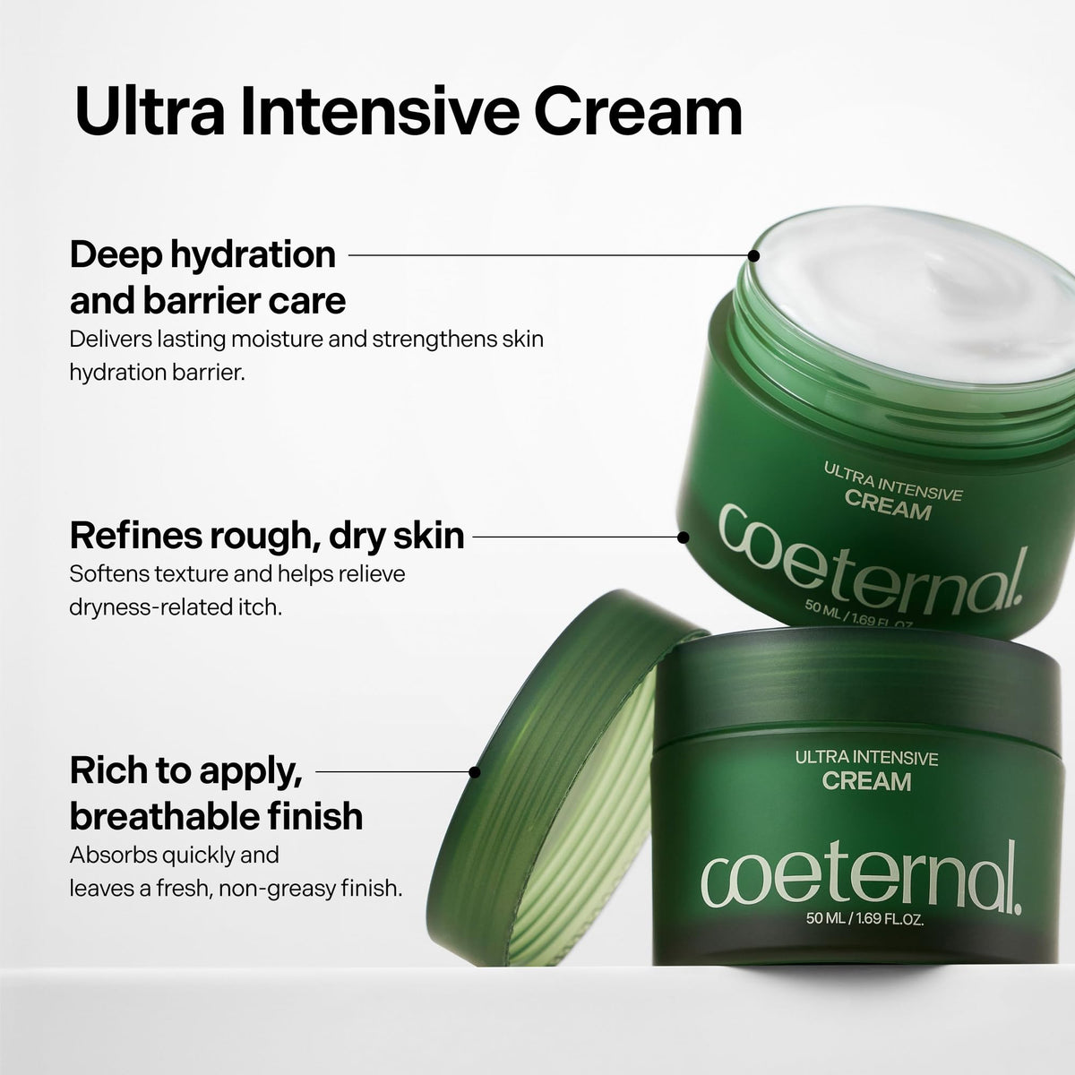 coeternal creamy texture close-up illustrating quick absorption and balance