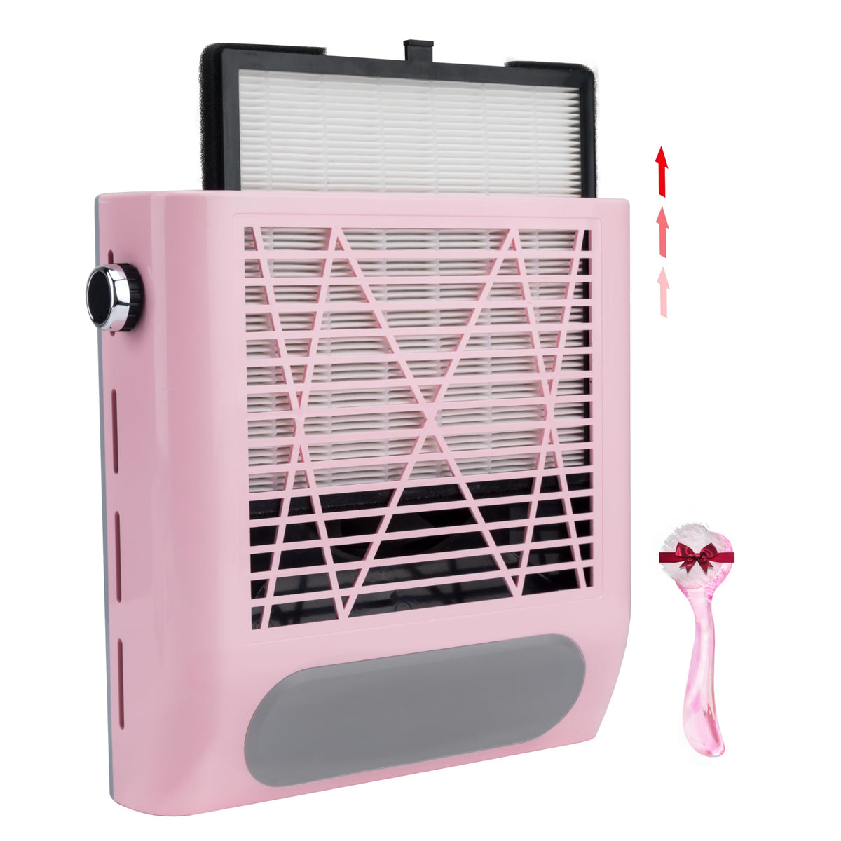 CoFashion front view of the dust collector showing compact design and strong suction benefit