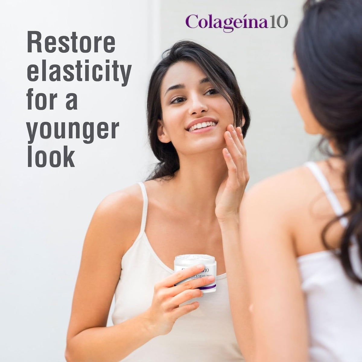 Colageina 10 cream on hand demonstrating smooth absorption benefit