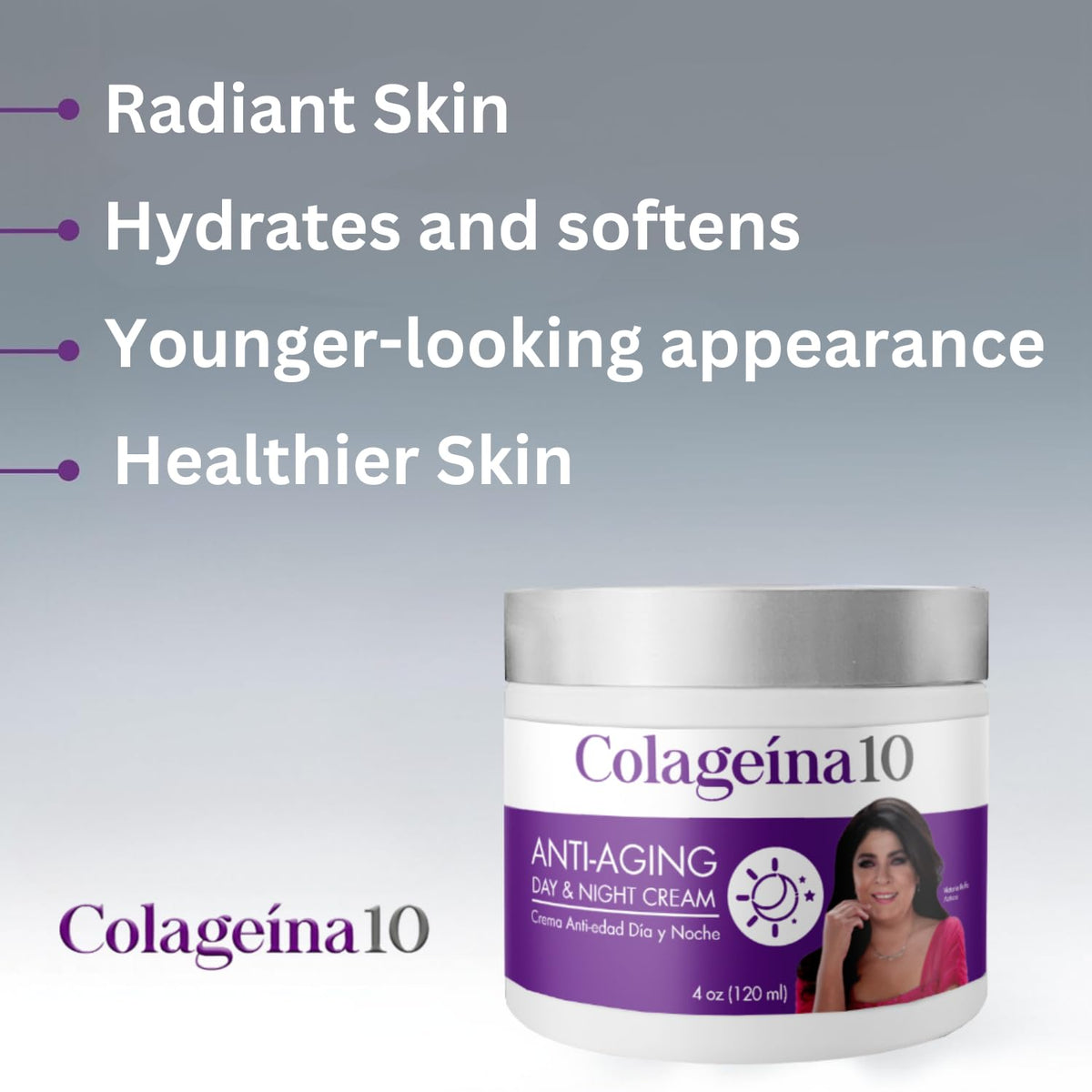 Colageina 10 jar next to measuring tape showing 4 ounce scale