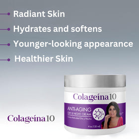 Colageina 10 jar next to measuring tape showing 4 ounce scale