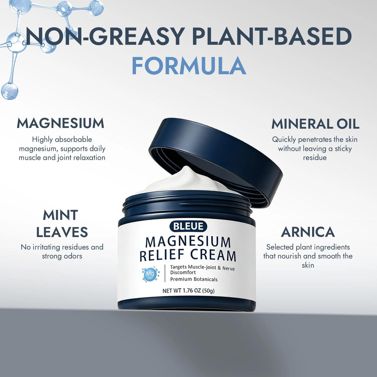 COLEPSW applying Bleue Magnesium to neck and shoulder for targeted soothing and mobility