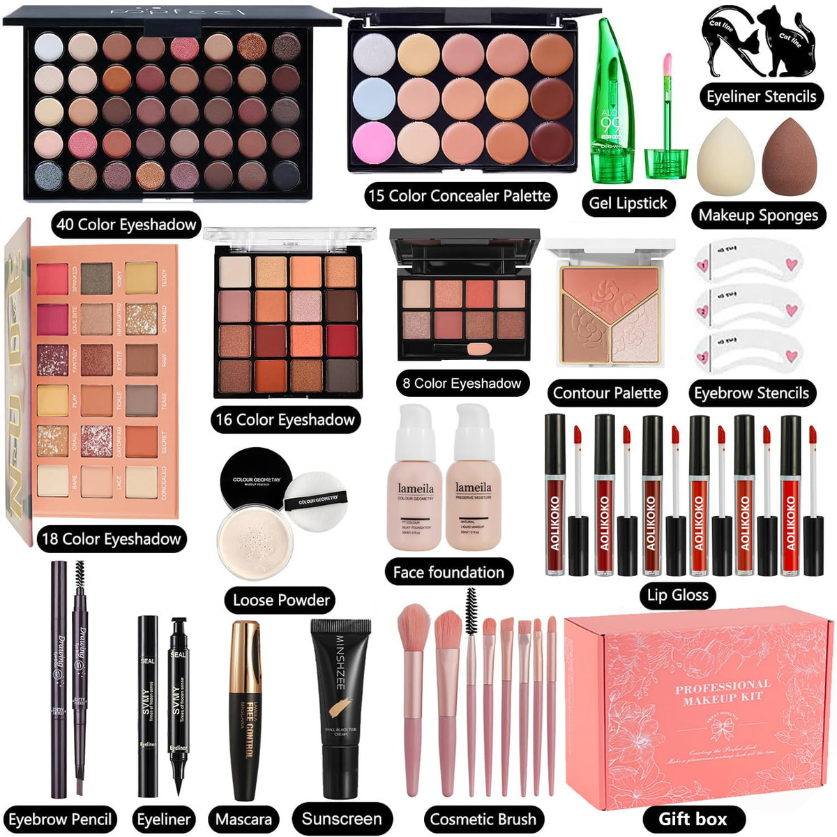 coliusa 40-color eyeshadow palette close-up offering versatile looks