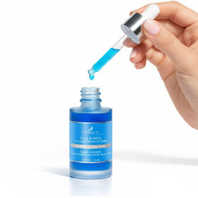 Collagen Tripeptides being applied to neck demonstrating lifting and firming support