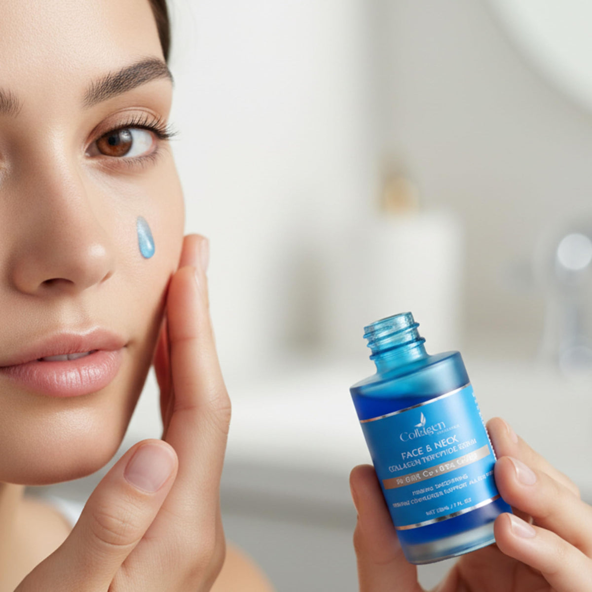 Collagen Tripeptides texture close-up showing lightweight serum consistency for fast absorption