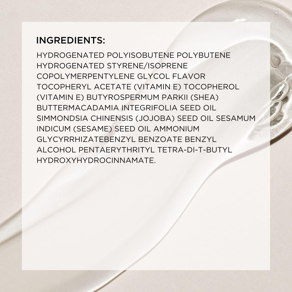 Colleen Rothschild ingredients label highlighting shea butter and vitamin E benefits