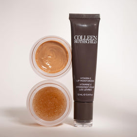 Colleen Rothschild balm applied on lips showcasing glossy finish and nourished look
