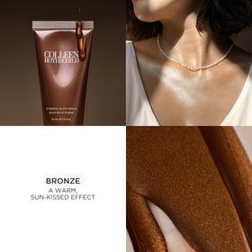 Colleen Rothschild applying serum to cheek highlighting instant luminous finish benefit