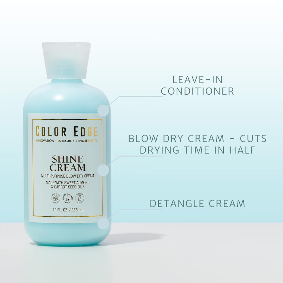 Color Edge on bathroom vanity staged with brush showing faster blow-dry benefit
