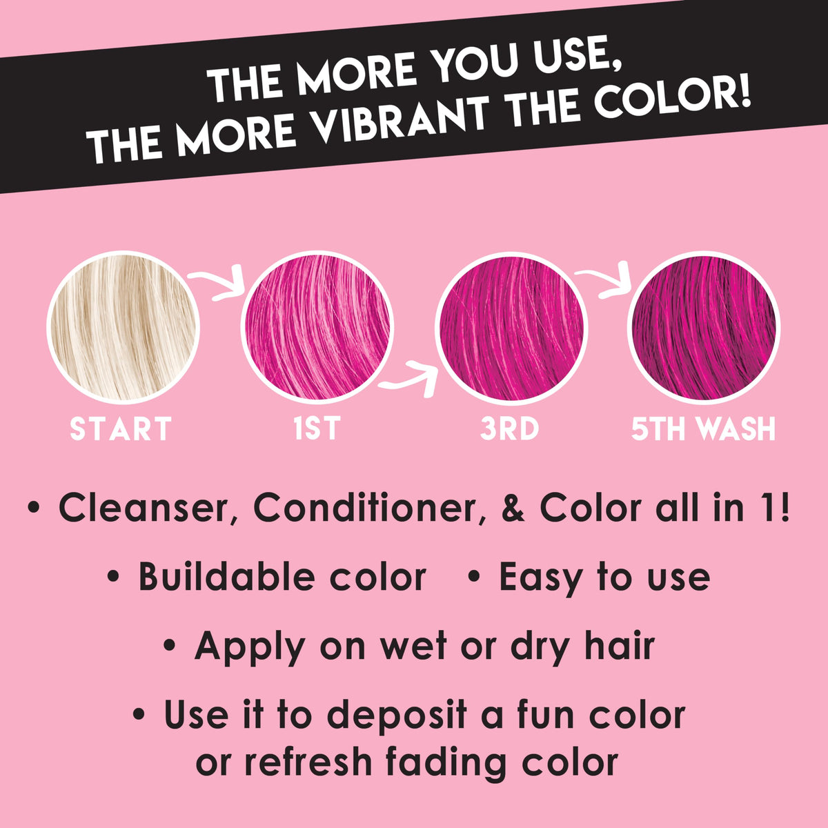 Color Lux Magenta pump dispensing creamy formula demonstrating texture and smooth application