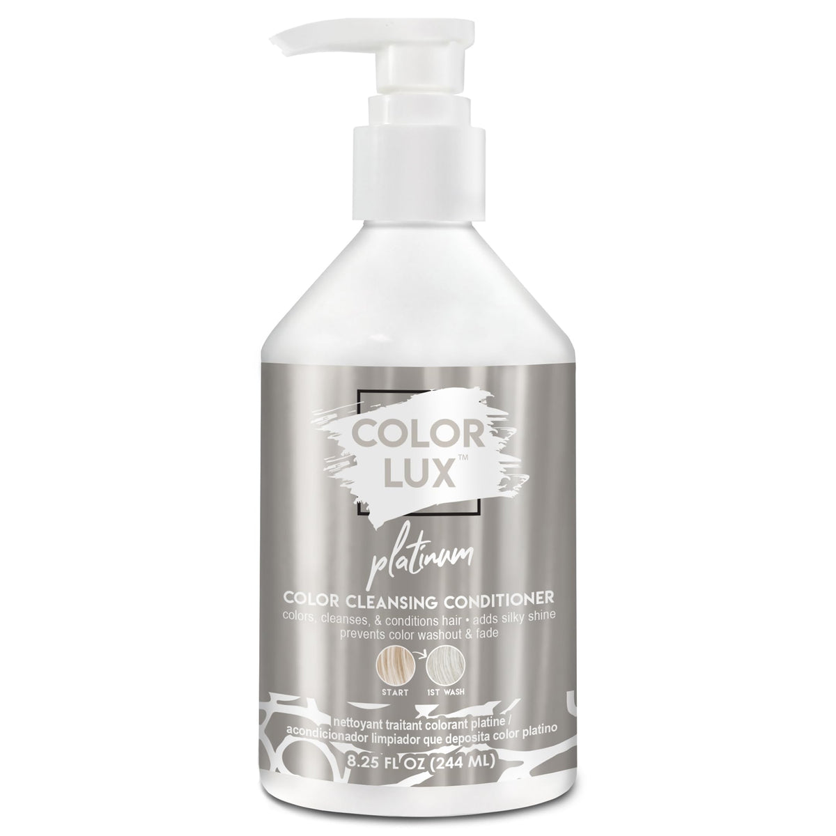 Color Lux front bottle shot showing label and size, highlights convenience