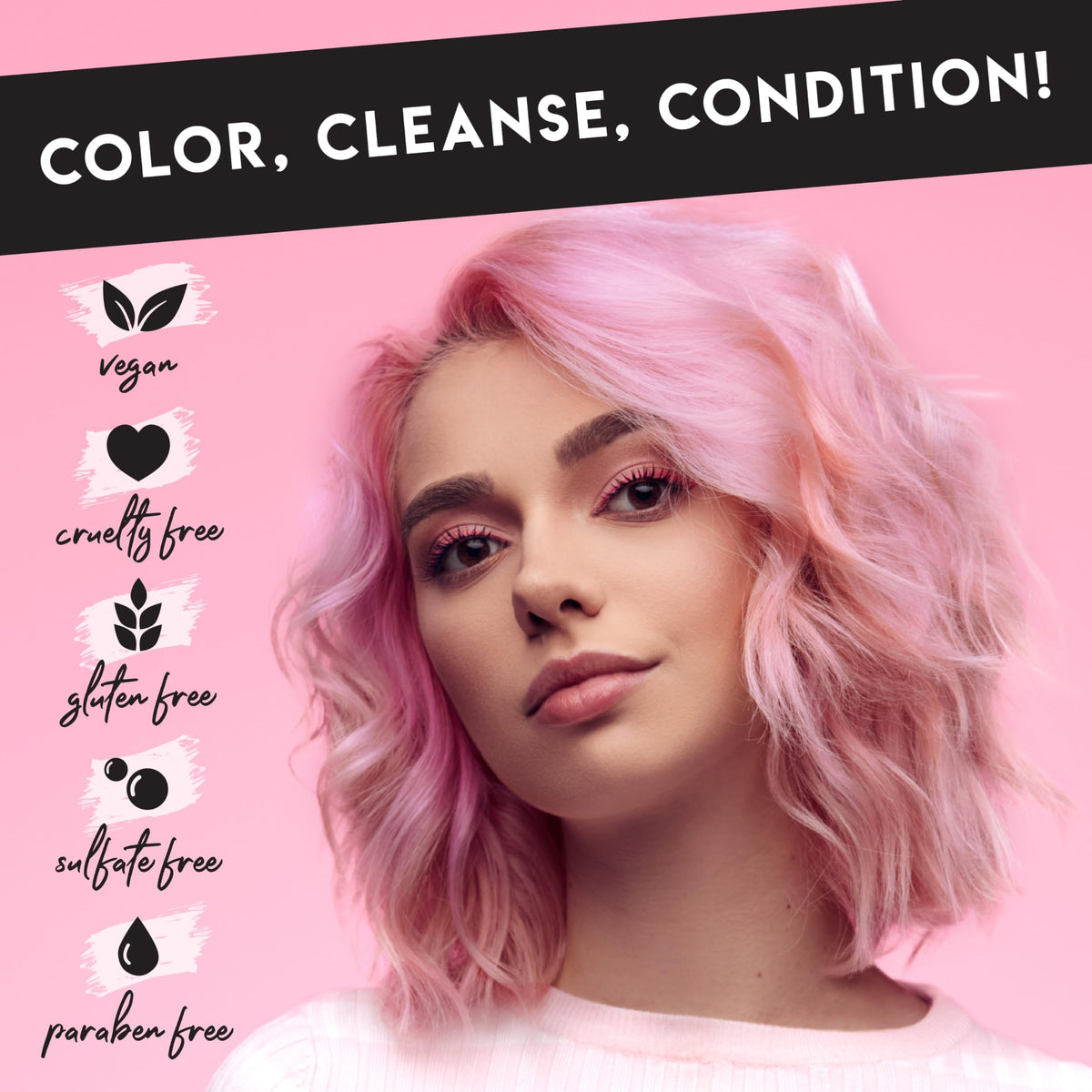 Color Lux on bathroom shelf in lifestyle scene, conveys daily routine benefit