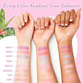 Color Nymph blush and bronzer swatches showing natural flush effect