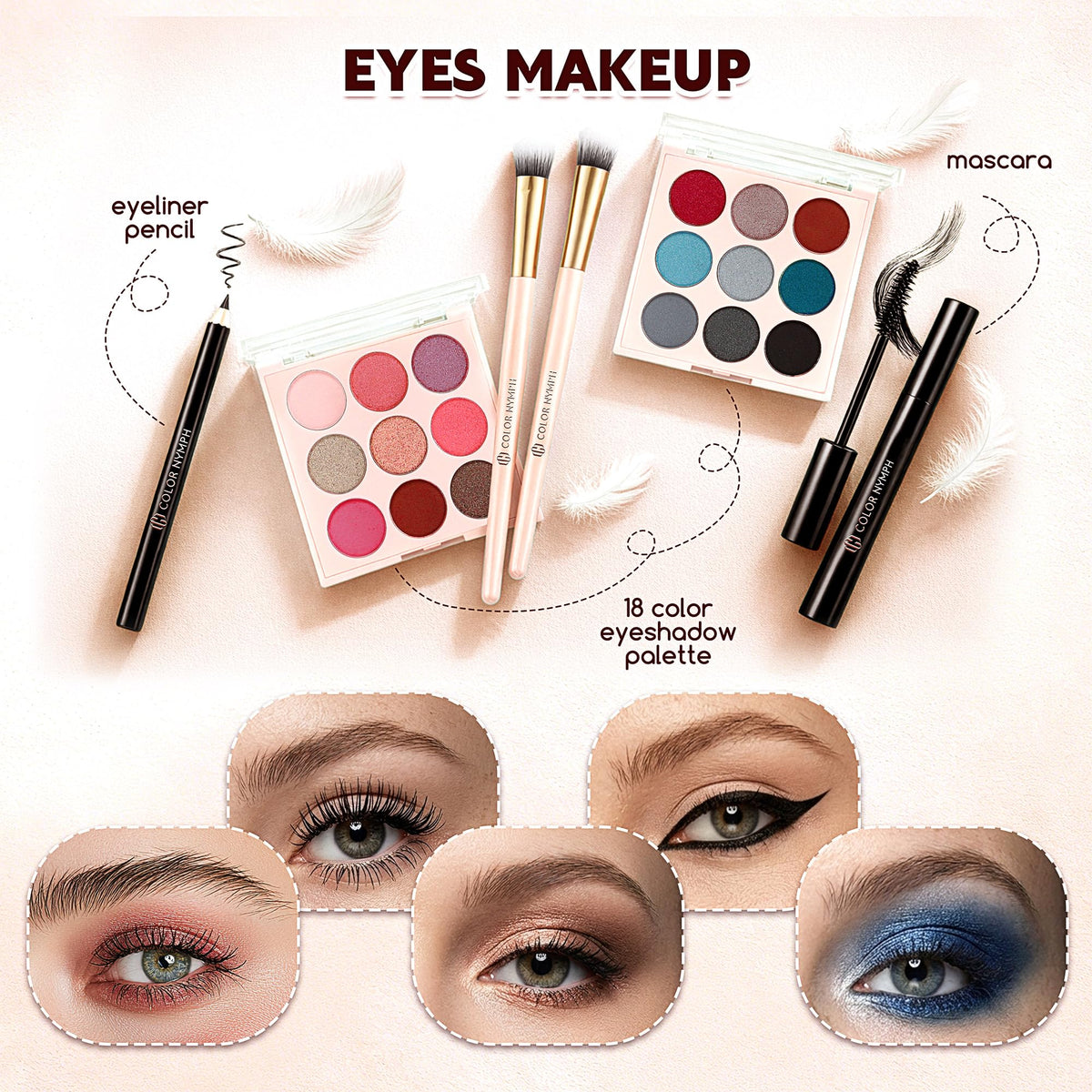 Color Nymph brushes and tools detail demonstrating easy application benefits