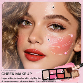 Color Nymph blushes and bronzer pans demonstrating natural finish