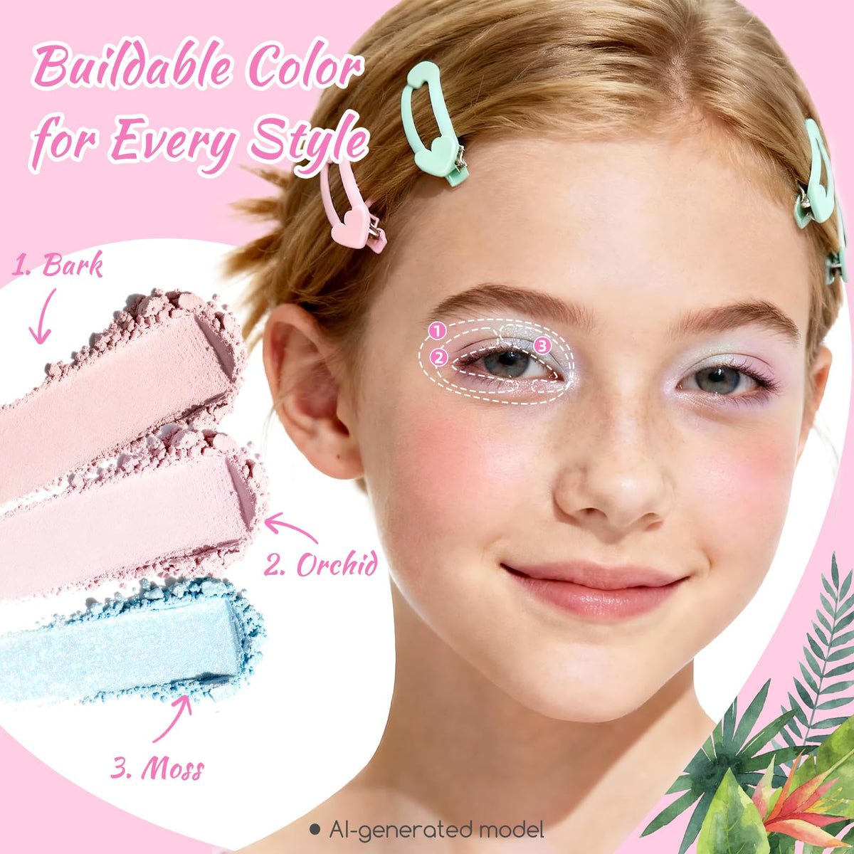 Color Nymph eyeshadow swatches illustrating versatile shimmer and matte
