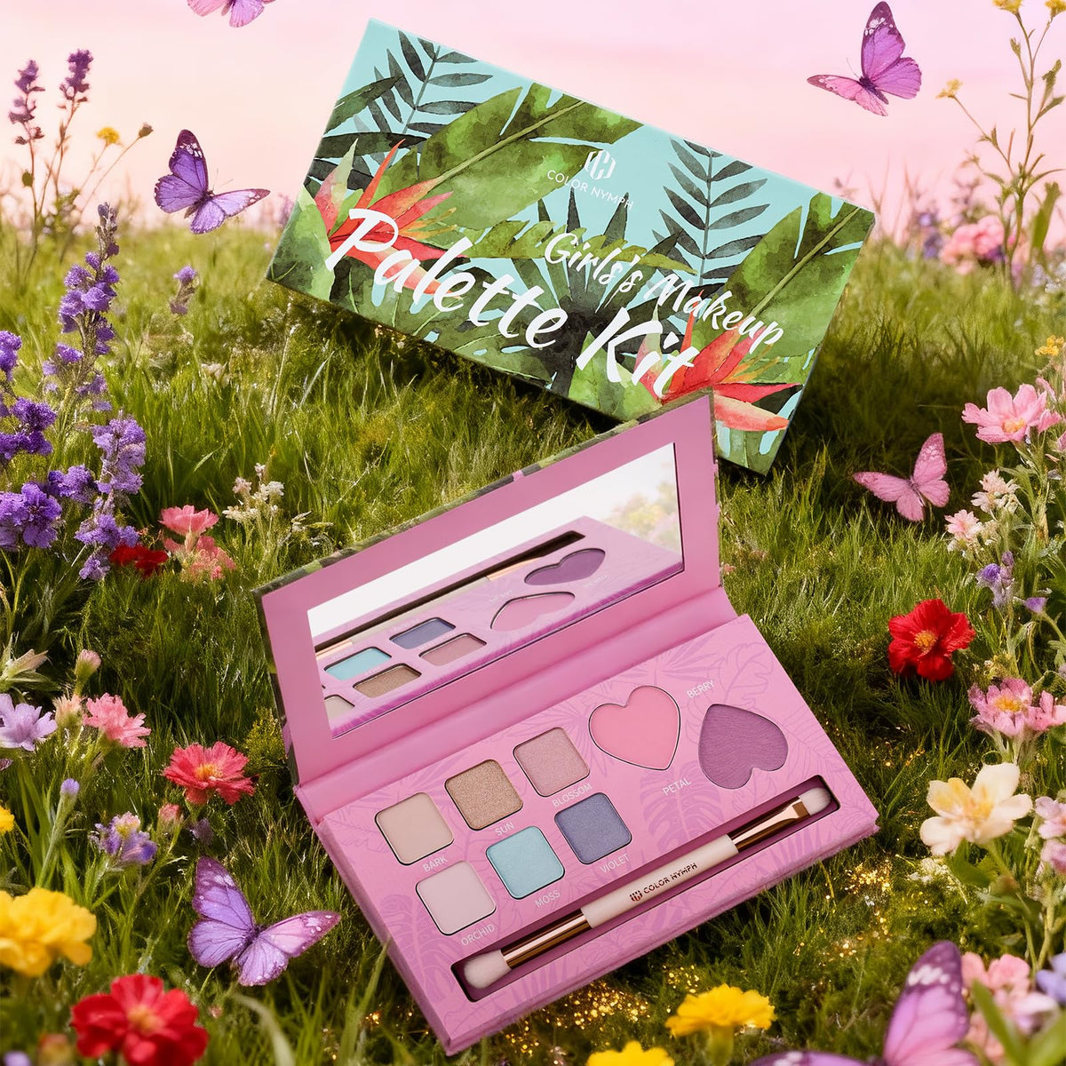 Color Nymph palette in use by a tween demonstrating easy application