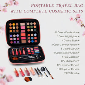 Color Nymph open palettes display with 36 eyeshadows and face pans for versatile looks