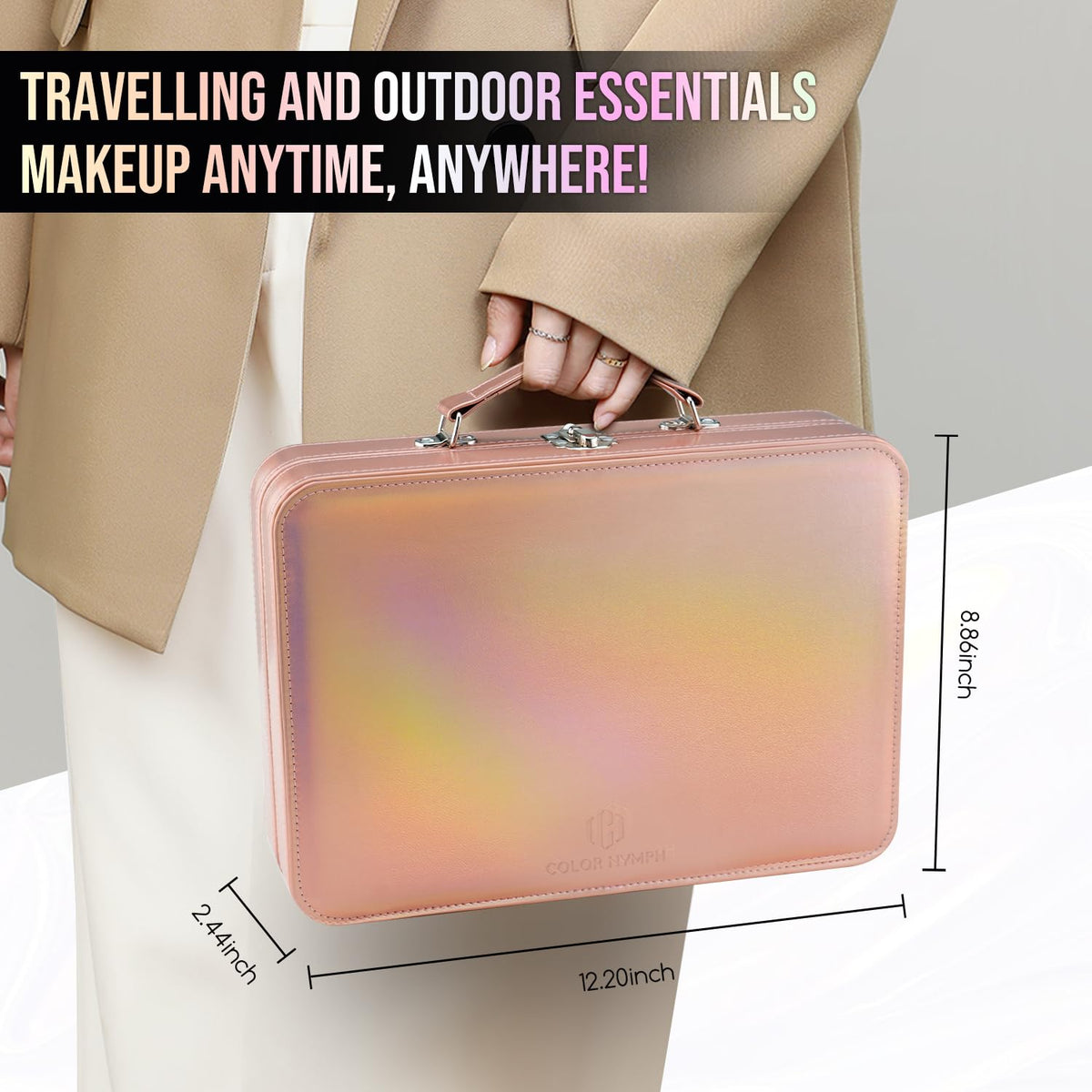 Color Nymph held in hand to show compact size, easy to carry