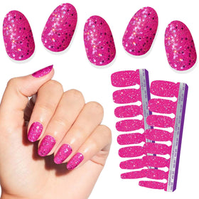 Color Street hibiscus heat front packaging showing vibrant magenta and holographic glitter