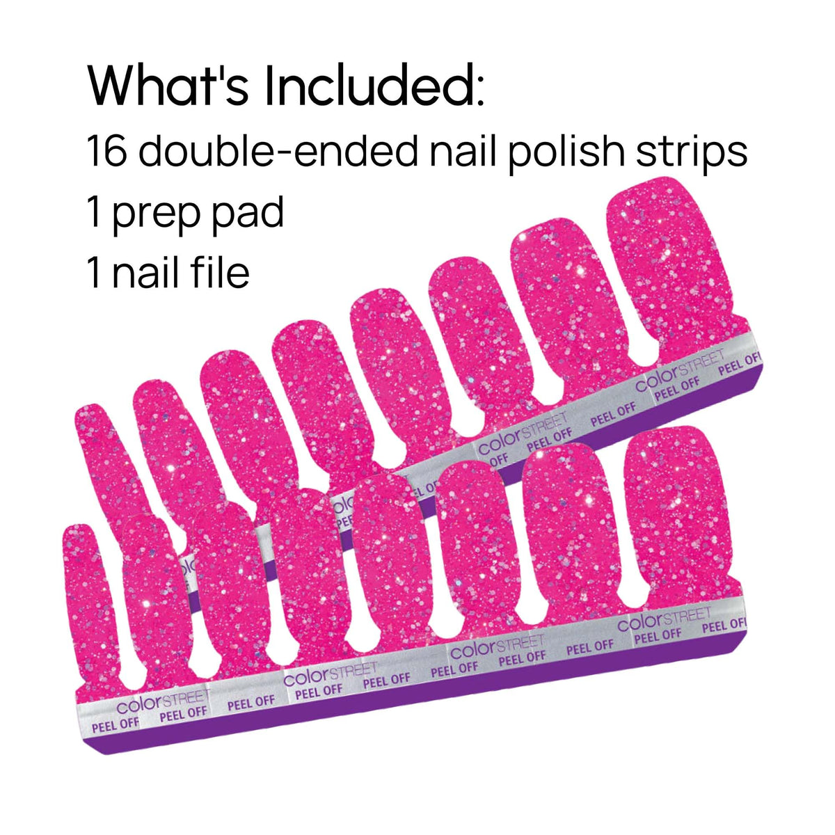 Color Street hibiscus heat product label close-up showing real polish formulation
