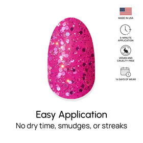 Color Street hibiscus heat manicure in a beach setting for summer-ready sparkle