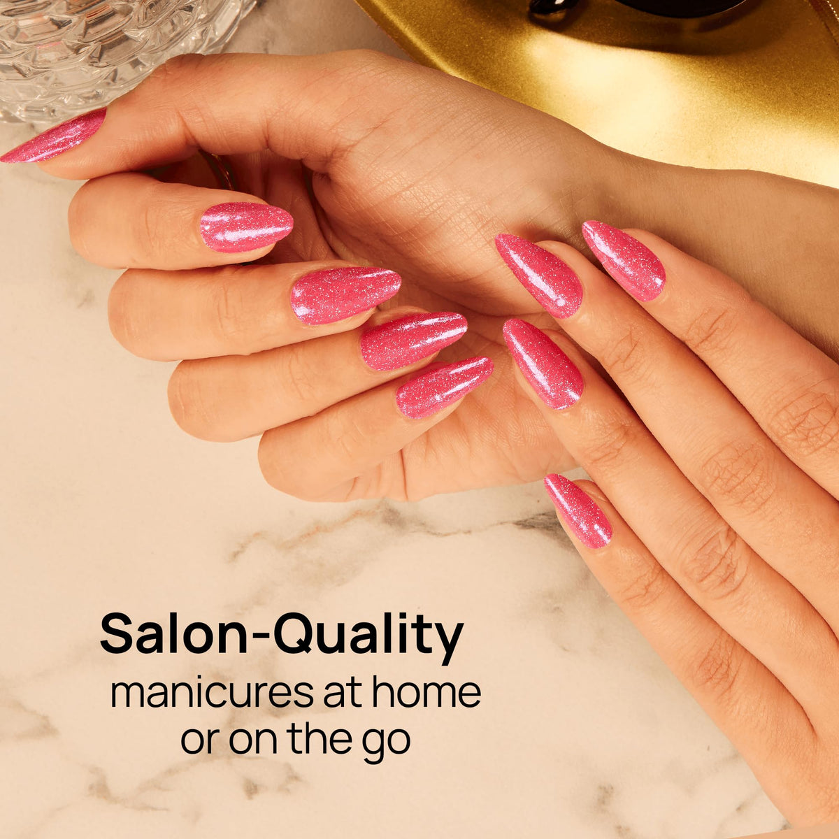 Close-up of Color Street polish strips highlighting glitter texture and glossy real-polish finish