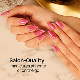 Close-up of Color Street polish strips highlighting glitter texture and glossy real-polish finish