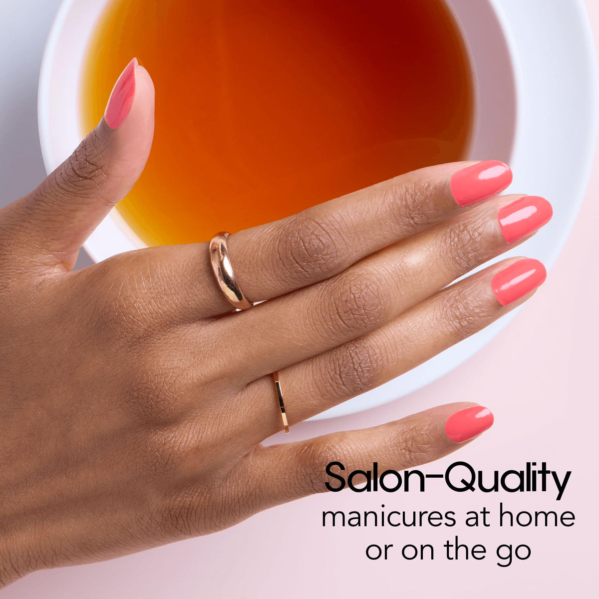 Color Street close-up of Peach Tea strip texture and color, highlights smooth crème finish