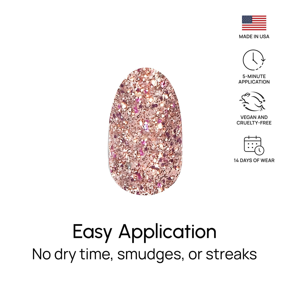 Open strip sheet with file and pusher showing brand benefit easy at-home application