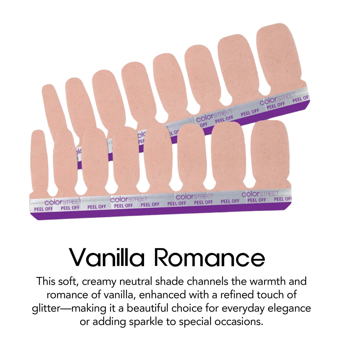 Close-up of Vanilla Romance texture highlighting subtle shimmer and finish
