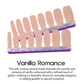 Close-up of Vanilla Romance texture highlighting subtle shimmer and finish