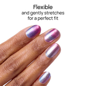 Color Street worn Wander Luster manicure on hands in lifestyle scene