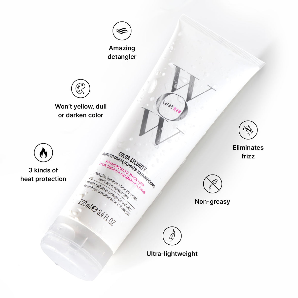 COLOR WOW creamy conditioner texture with avocado oil for hydration