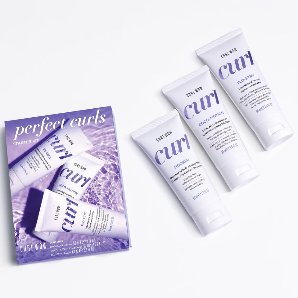 COLOR WOW starter set front packaging showing three travel bottles and kit benefit
